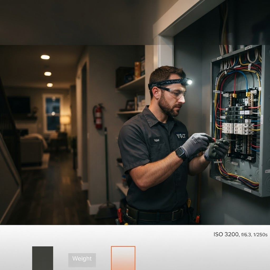 Profissional realizando instalação em um quadro elétrico residencial moderno